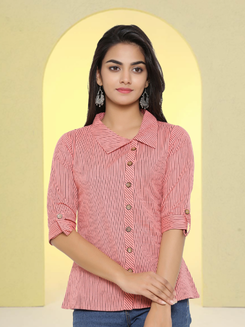 Casual Regular Sleeve Striped Top