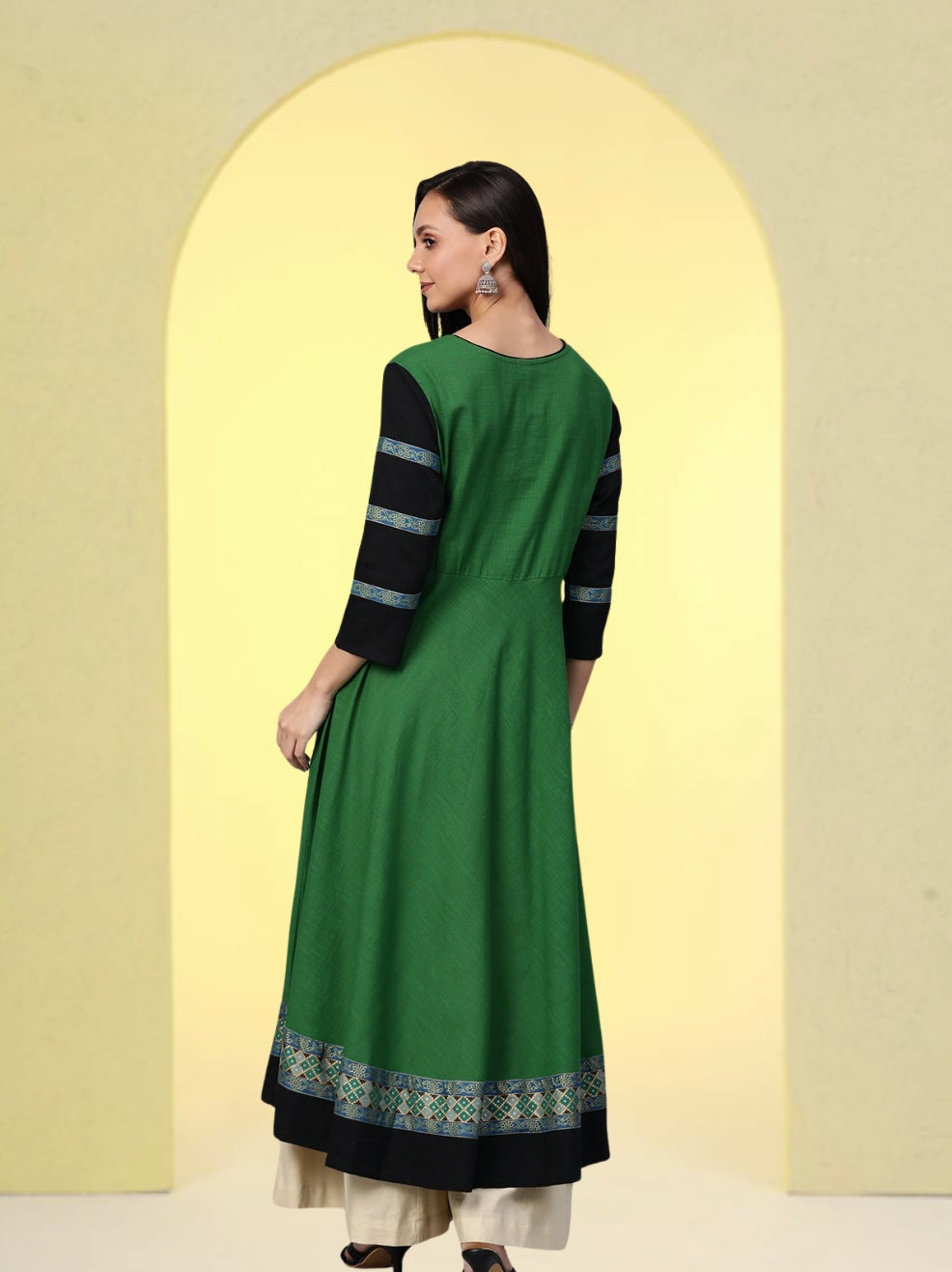 women cotton slub anarkali kurta