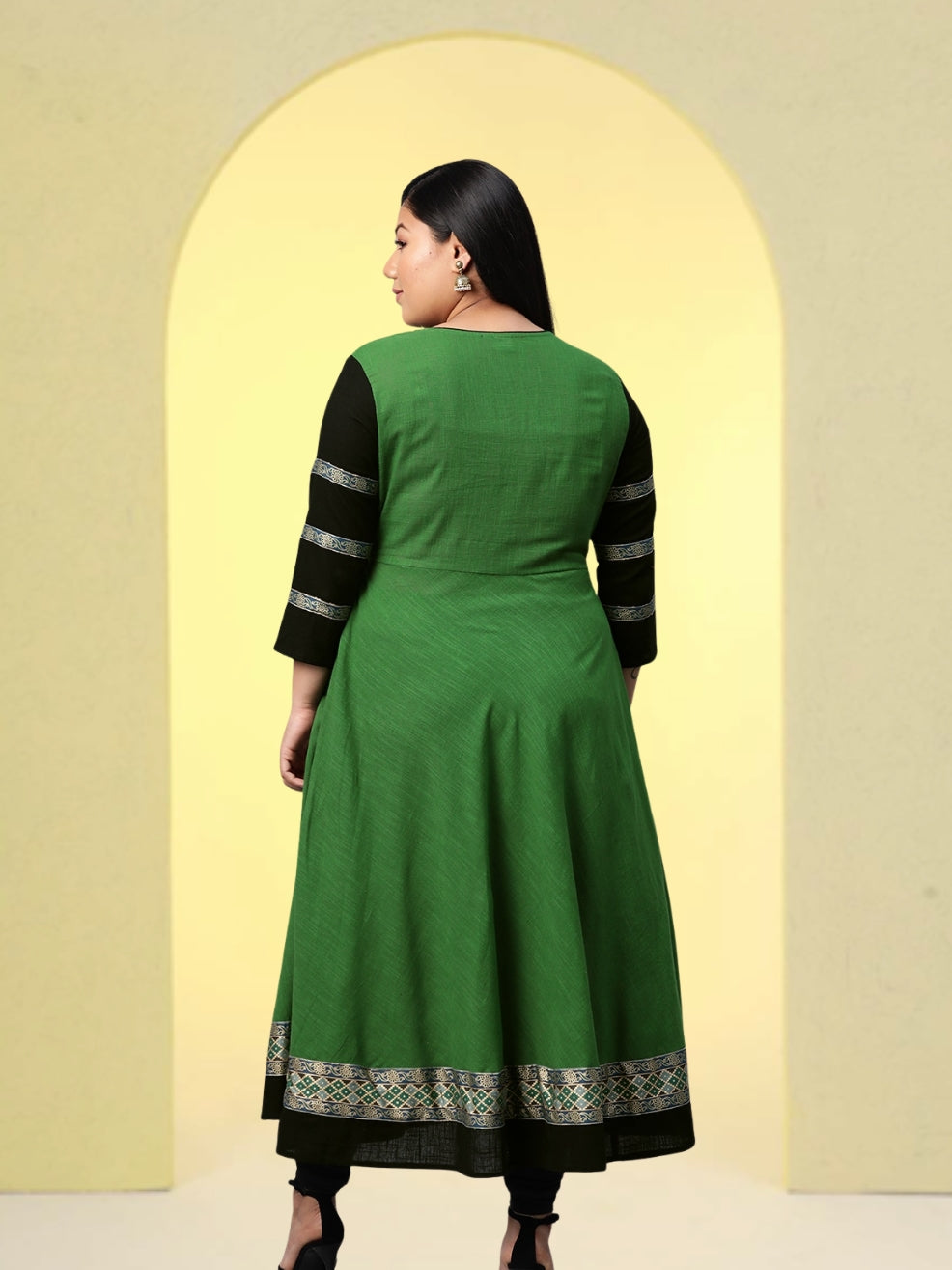 women cotton slub anarkali kurta