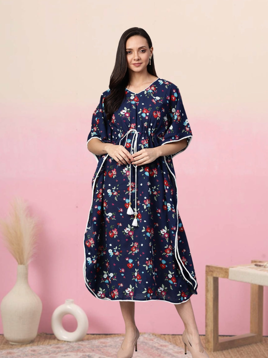 women cotton floral printed kaftan