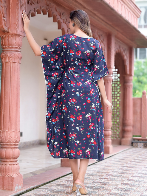women cotton floral printed kaftan