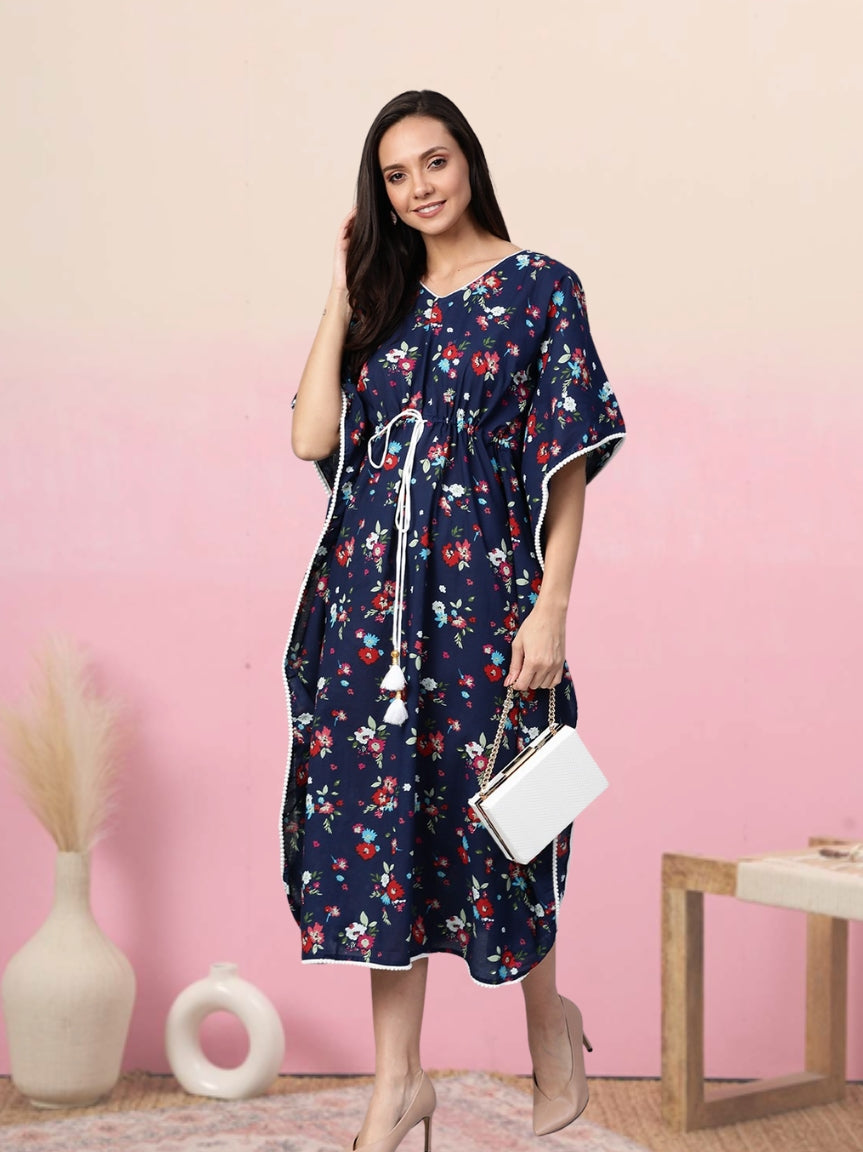 women cotton floral printed kaftan