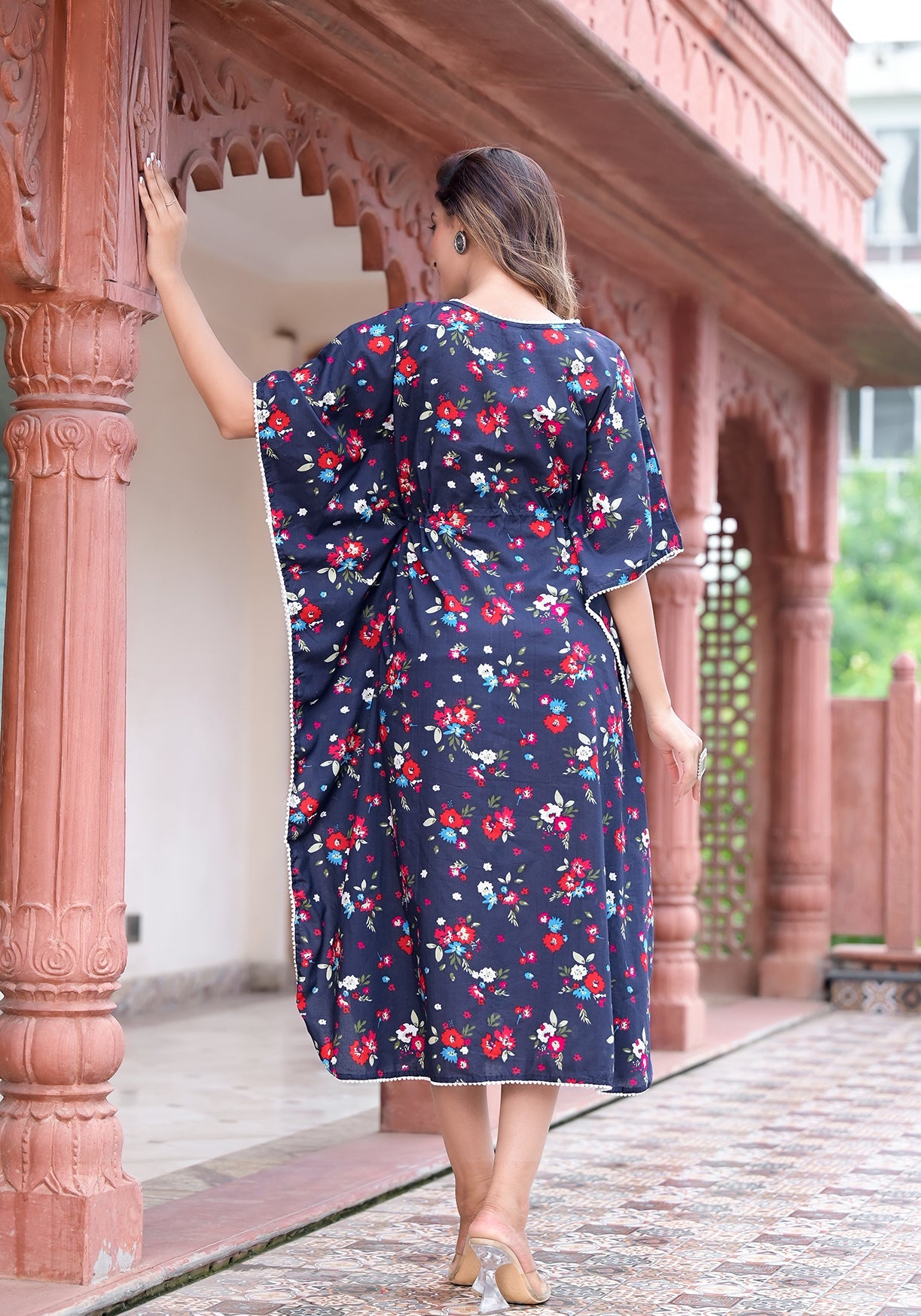 women cotton floral printed kaftan