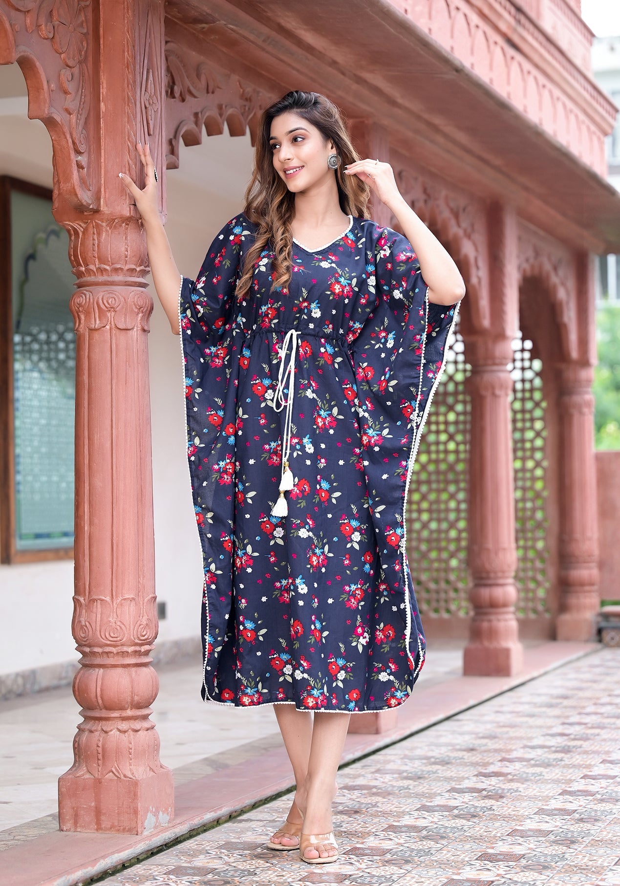 women cotton floral printed kaftan