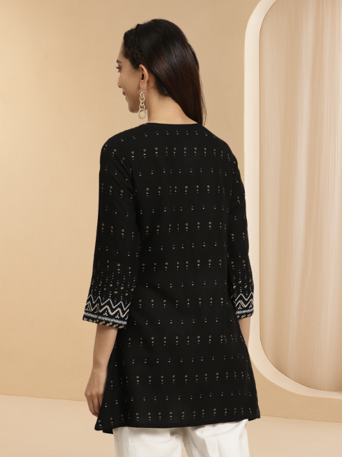 Rayon Geometrical Printed Short Kurti
