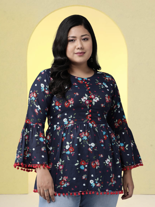 Cotton Geometrical Printed Regular Kurti
