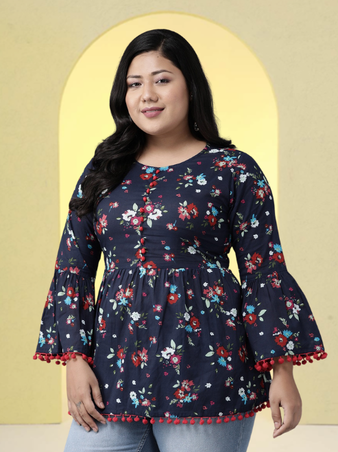 Cotton Geometrical Printed Regular Kurti