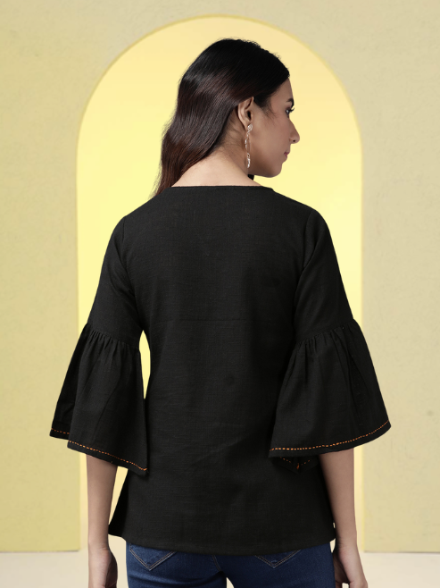 Cotton Slub Patch Work Top