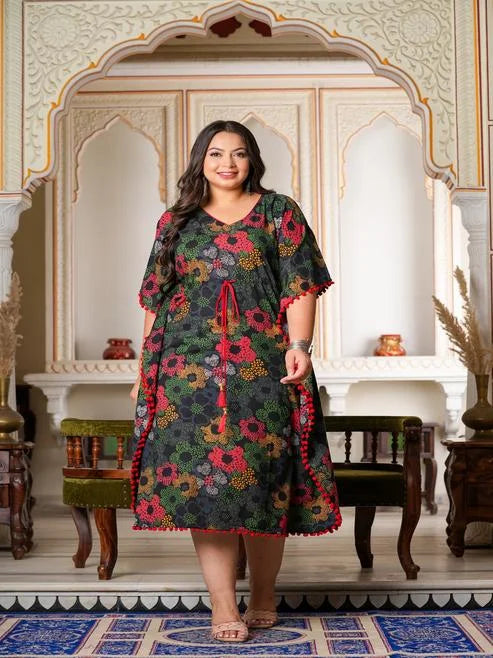 Cotton Floral Printed Kaftan