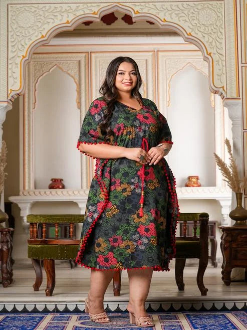 Cotton Floral Printed Kaftan