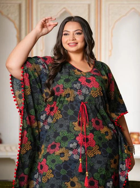 Cotton Floral Printed Kaftan