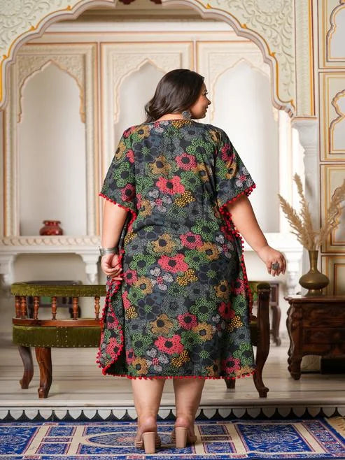 Cotton Floral Printed Kaftan