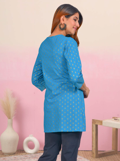 Fashion Plus Store Women's Cotton Floral Printed Short Kurti