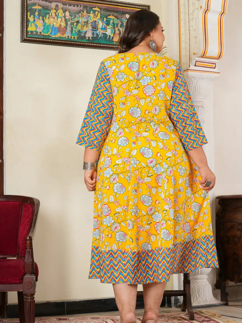 Maternity Wear Floral Printed Anarkali Dress