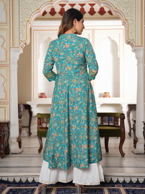 Floral Printed Anarkali Kurti
