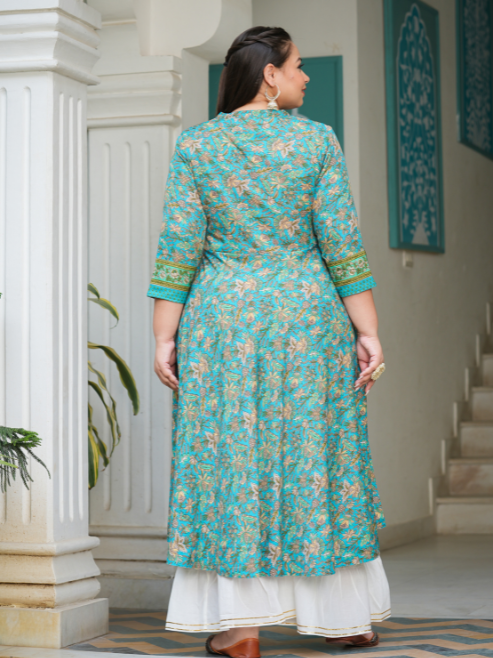 Floral Printed Anarkali Kurti