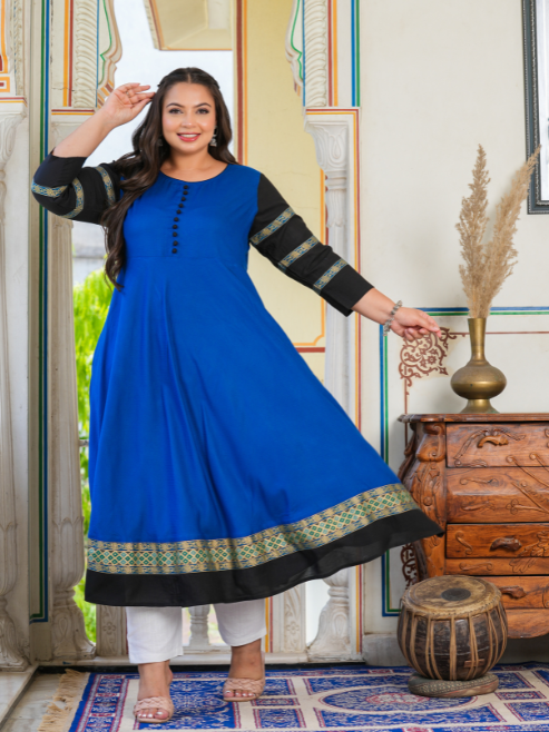 Blue Anarkali Kurti (Blue)