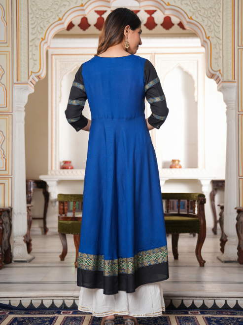 Blue Anarkali Kurti (Blue)