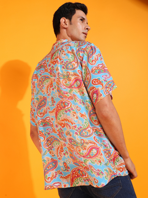 Fashion Plus Store Men's Polyester Floral Printed Regular Shirt (Multi)