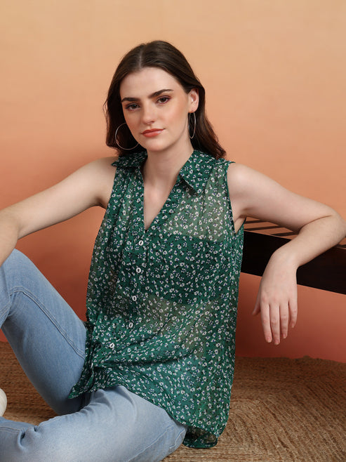 Fashion Plus Store Women's Tow Tone Cotton Top With Key Hole Embroidery Detailing Neck Design And Three Fourth Gathered Sleeves