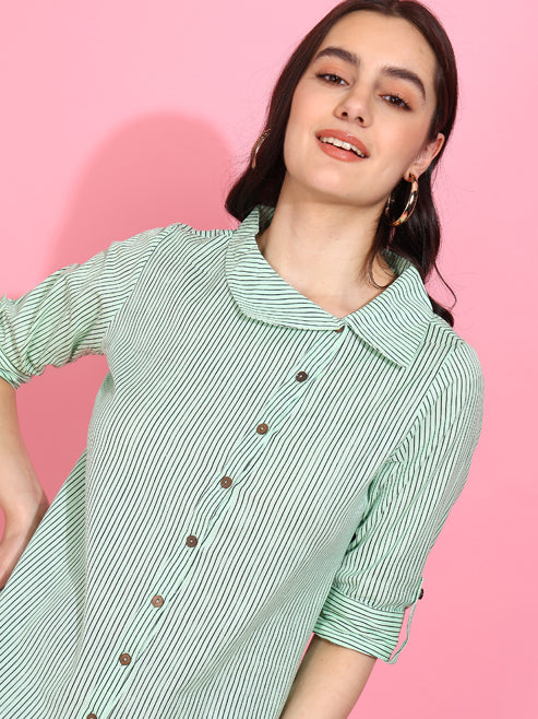 Casual Regular Sleeve Striped Top