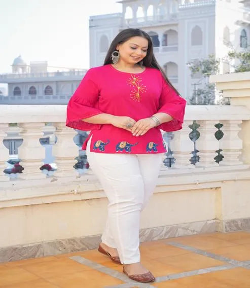Cotton Slub Patch Work Top