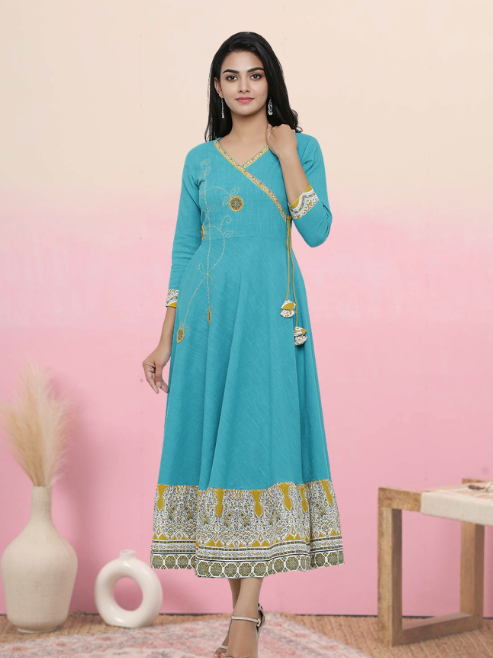 Patchwork Anarkali Kurta