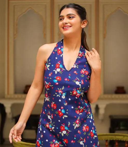 A-line Blue Dress (NAVY)