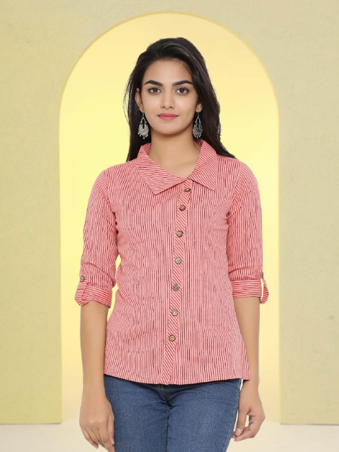 Casual Regular Sleeve Striped Top