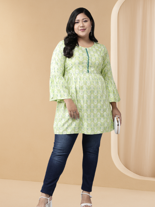 Cotton Geometrical Printed Regular Kurti