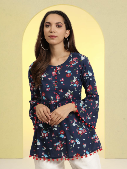 Cotton Geometrical Printed Regular Kurti