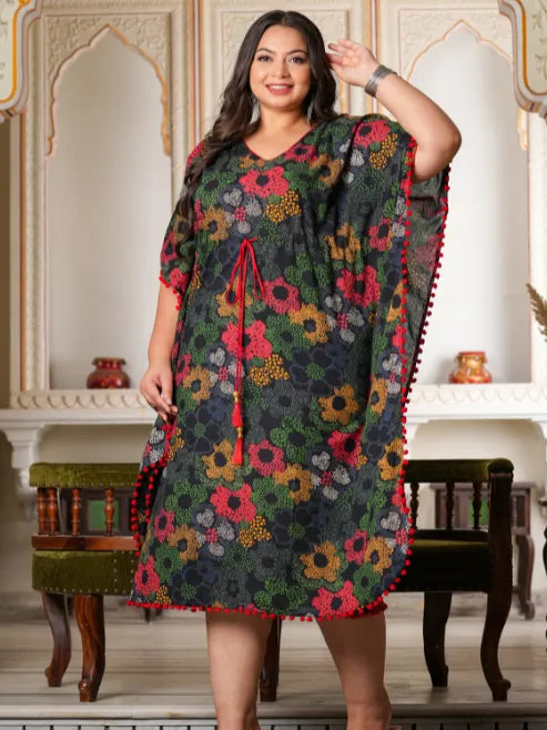 Cotton Floral Printed Kaftan