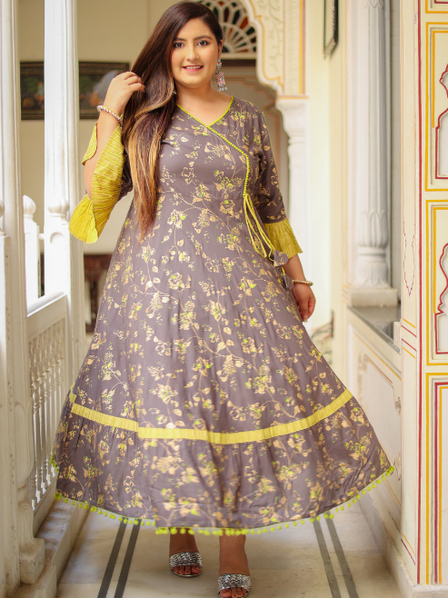 Floral Printed Anarkali Kurti