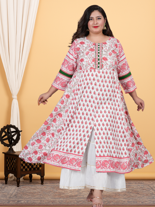 Floral Printed Anarkali Kurti