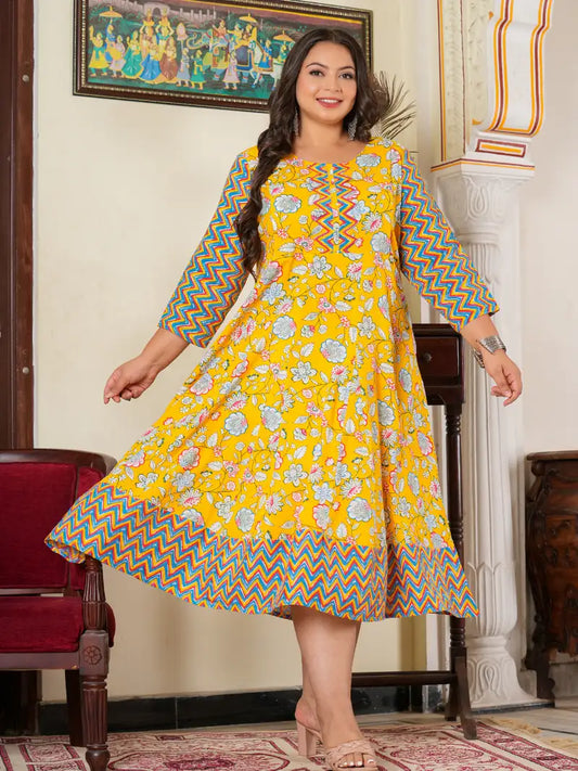 Maternity Wear Floral Printed Anarkali Dress