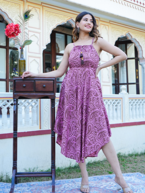 Fashion Plus Store Women's Pink Floral Printed Dress