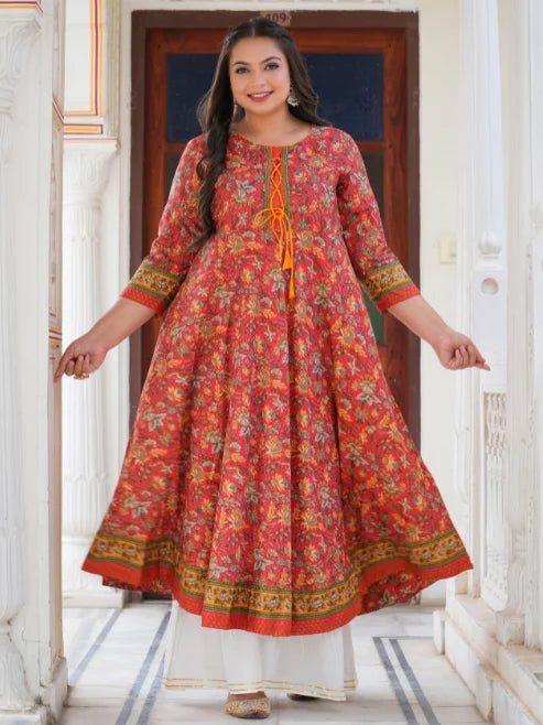 Floral Printed Anarkali Kurti