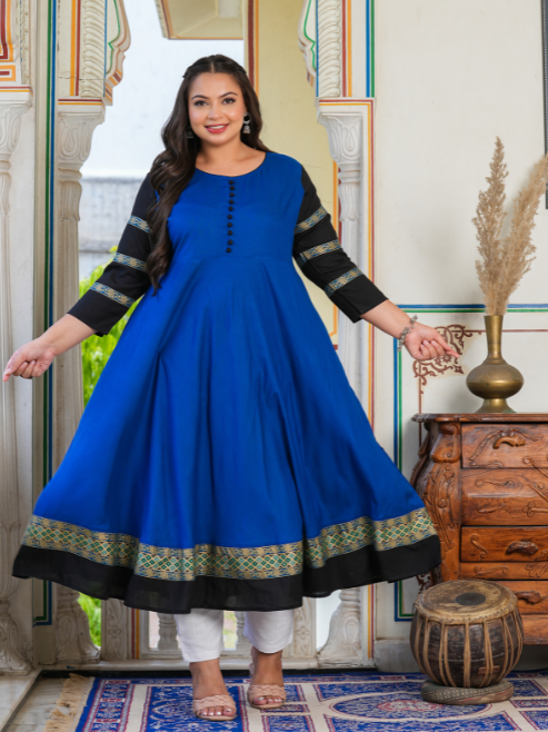 Blue Anarkali Kurti (Blue)
