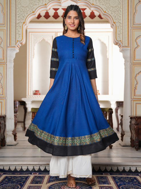 Blue Anarkali Kurti (Blue)