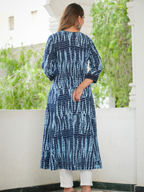 Cotton Blend Printed Anarkali Kurta