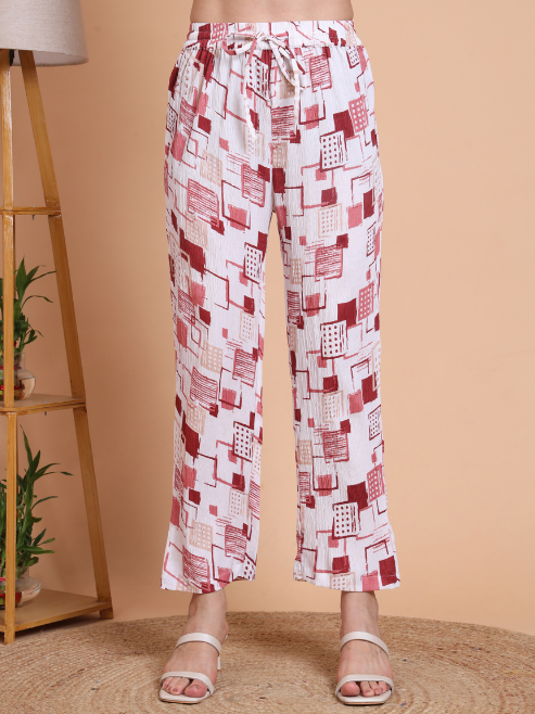 Geomatrical Printed Kaftan Night Suit