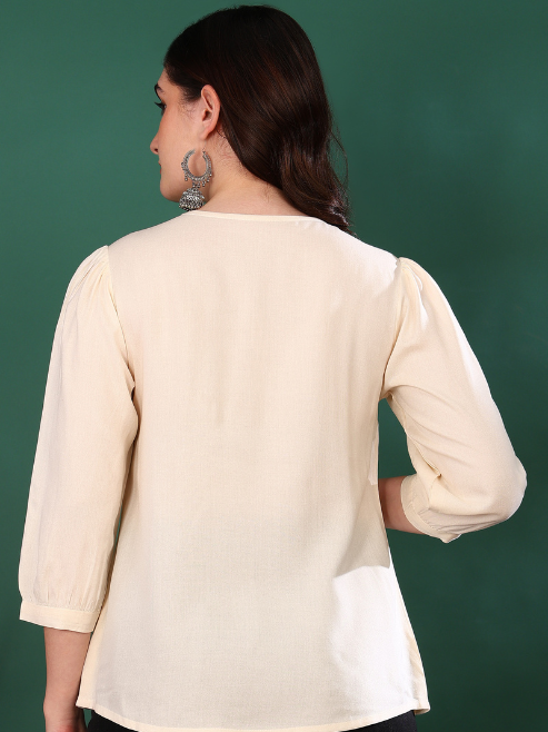 Plus Size Cotton Embroidered Top