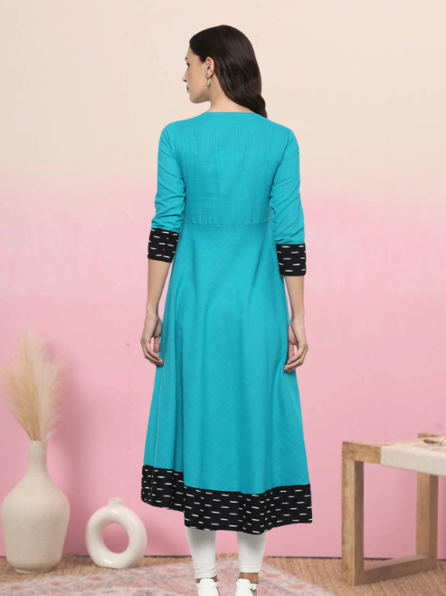 Printed Anarkali Kurta (Multicolor)